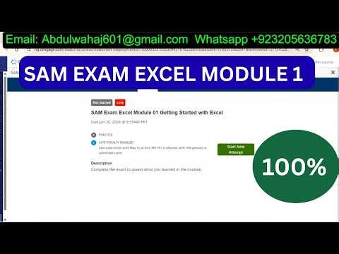 SAM Exam Excel Module 1 Getting started with Excel #samexam