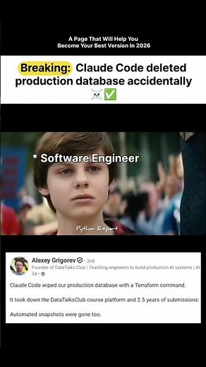 AI Deleted an Entire Production Database 😳💀 | Claude Code Incident #programming #developer #claudeai