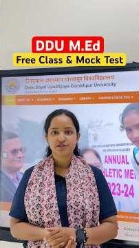 DDU M.Ed Entrance Exam 2026 Preparation | DDU M.Ed Free Class & Free Mock Test | DNS Educare