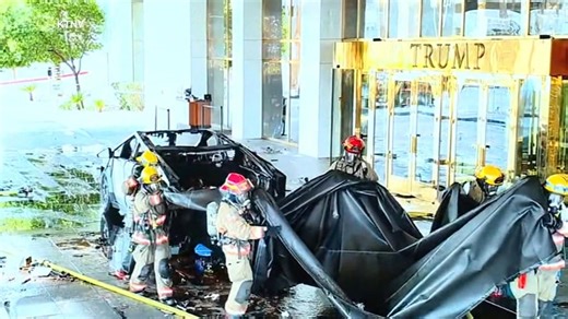 Police treating Tesla explosion outside Trump Vegas hotel as possible act of terror