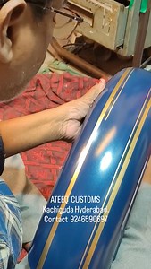 "Reviving the classics! Get your vintage bike looking fresh with our expert pinstriping and logo restoration services. #vintagebike #pinstriping #logorestoration" | Ateeq Customs