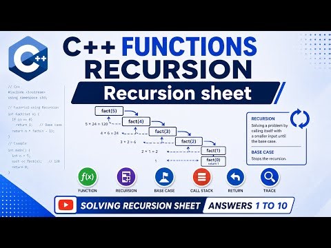 COMP 102 C++ IT Program | Functions Recursion (What is the Output?) Answer p