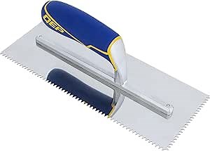 QEP Comfort Grip Stainless Steel Trowel V-Notch 3/16" x 5/32"