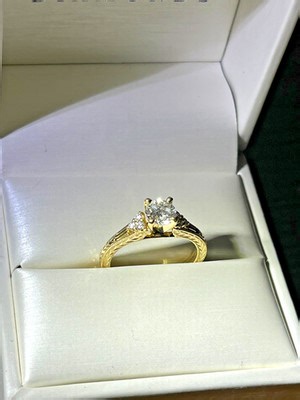 0.72ct Round Brilliant Diamond Ring 14K Gold G-H VS1-VS2 Size 6 | eBay