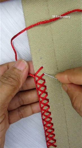 Super unique border lace hand embroidery😍🪡 #embroidery #design #handembroidery ...