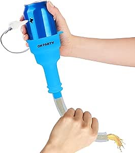 Beer Bong - Portable Party Funnel - Green Can/Bottle Drinking Funnel Straw for Beer, Soda, Mixed Drinks - Shotgunning Tool with Chugging Key