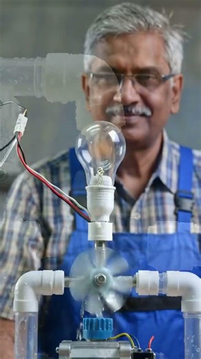 Mini Water Turbine Generator ⚡ Can Flowing Water Create Electricity? (Real Test) #hydracell #shorts