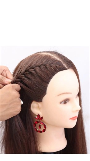 Front French braid hairstyle #hairstyle #simplehairstyle