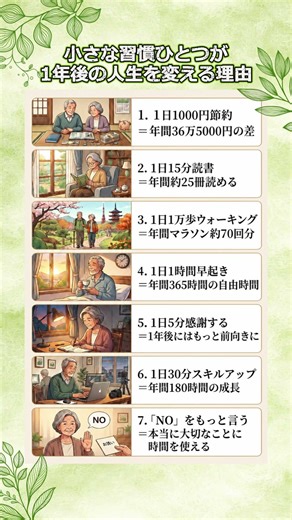 小さな習慣ひとつが1年後の人生を変える理由 #小さな習慣 #習慣づくり #暮らしを整える #丁寧な暮らし #シニアライフ