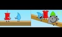 Mix of 2 videos from youtube : BFDI Episode 1 - Alternate Ending Version Comparison