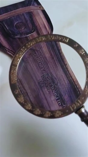 Antique Brass Magnifying Glass With Leather Case - Henry Hughes & Sons Vintage Gift - Etsy