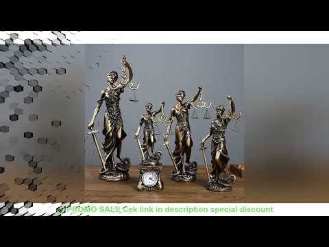 ERMAKOVA European Antique Bronze Greek Justice Goddess Statue Fair Angels Resin Sculpture Ornaments
