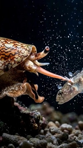 The ocean's deadliest hunter in disguise 🌊 #facts #wildlife #conesnail
