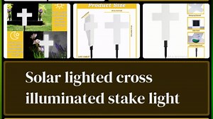 HAKUNA Solar Cross for Cemetery Grave,Solar Lighted Cross Garden Stake Outdoor Lights,Cross Solar Stake Lights,Solar Lights for Cemetery Gravesite,Outdoor Yard,Home,Patio Decoration