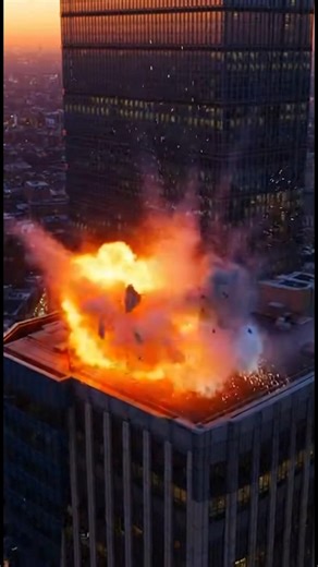 Drone Swarm Over City 😱 Skyscraper Explosion Scene | Viral Short #shorts