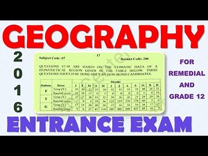 Geography entrance Exam