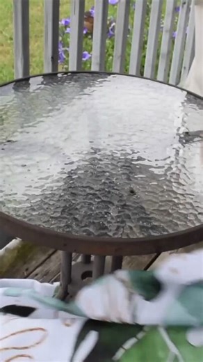 Grab a shower curtain for this patio table hack!