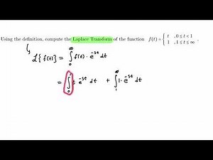 Finding Laplace Transform of a piecewise function using the definition