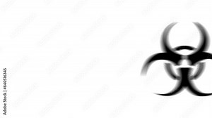 Animation set, biohazard symbol. Animations: transparency, zooms, transition top to down, transition left to right, slide up to down, slide left to right