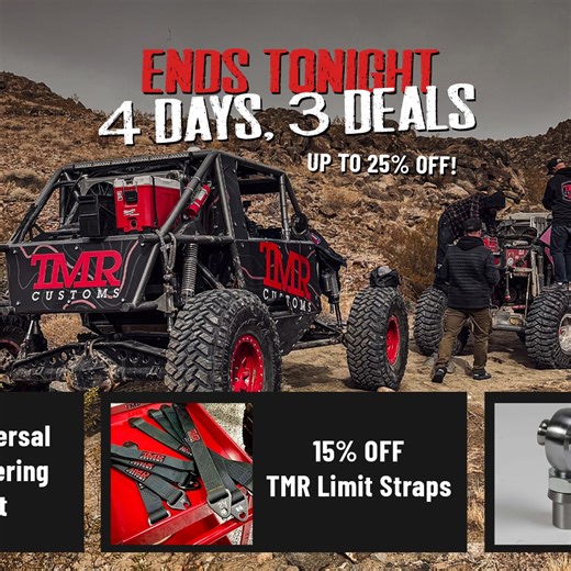 Labor Day is almost here, and TMR’s Early Sale has you covered.🔥 Score big savings on Limit Straps, Rod End Packages, and our Universal Hydraulic Steering Ram Mount. Whether you’re tightening up suspension, upgrading steering, or dialing in your build, these race-proven parts are ready to take the abuse. Upgrade now, enjoy later. Don’t sleep on these savings. | TMR Customs
