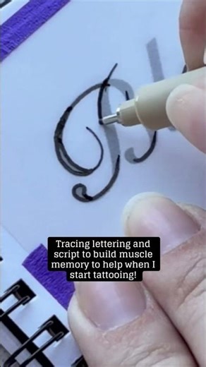 Tracing “Blessings” Script | Tattoo Apprentice #tattoostudy #scripttattoo