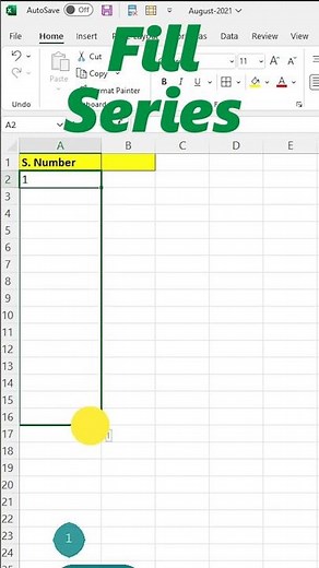 MS Excel - Fill series in MS Excel