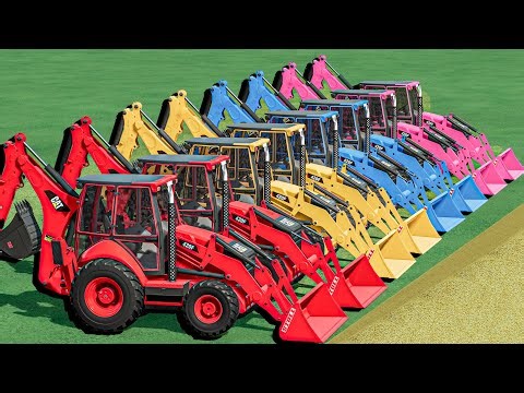 Transport With COLORS - CRAZY CORN LOADING WORK with JCB BACKHOE LOADERs - Farming Simulator 22