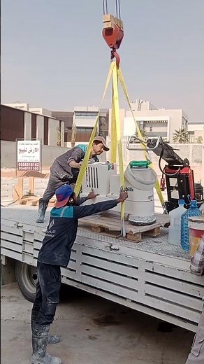 Loading Achilli Marble Polishing Machine on Truck with Crane! 🚧💪 #Shorts