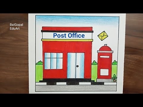 Post office drawing|post box drawing|letter box drawing easy|post office day drawing|post daydrawing