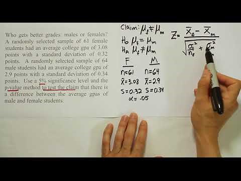 Z Test for the Difference between Two Means, Problem 1