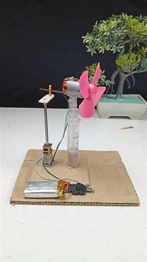 DIY DC Motor Fan with Auto Rotation #experiment #sciencemodel #project #scienceproject #dcmotor