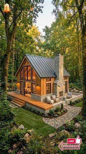 Modern Cottage Construction Animation | Forest Cabin Build From Start to Finish | Luxury House