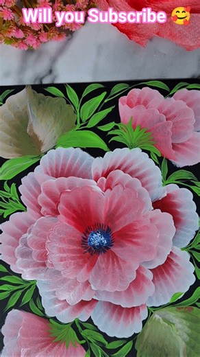Cool One-Stroke flower Painting ideas 😍 #shorts #viral #trending #art #artwork #painting