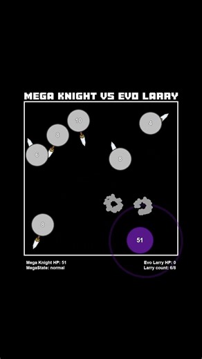 Mega Knight VS Evo Larry Simulation #bouncingball #code #satisfying #rpg #clashroyale #larry
