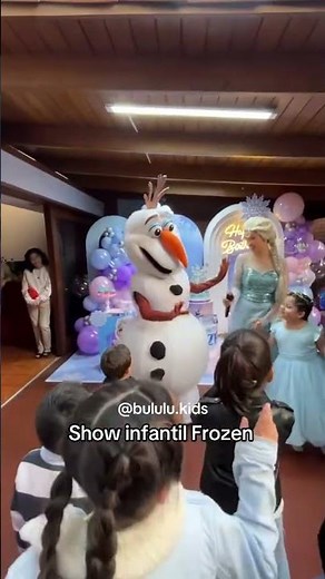 Elsa, Anna, and Olaf at a birthday party 🥳