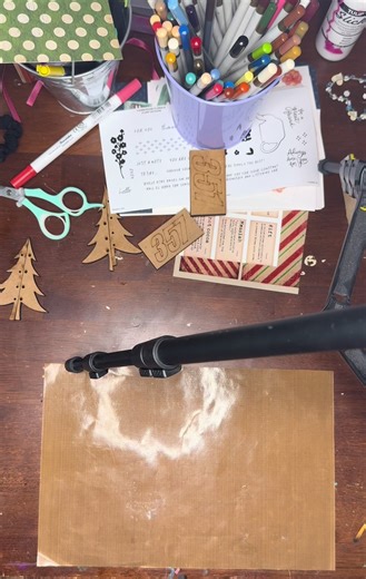 Grace and Tattered Lace , Rustic Faux Wood Tree Ornament Set 💜