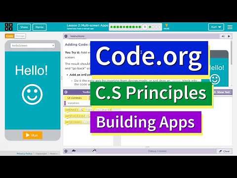 Multi-Screen Apps Lesson 2.11 Tutorial with Answers Code.org CS Principles