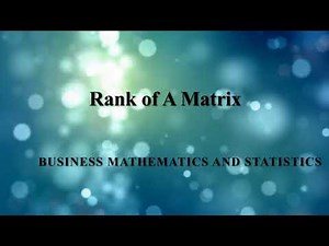 Rank of a Matrix
