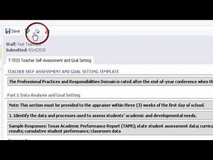 Task 8: Completing Your T-TESS Teacher Self Assessment.