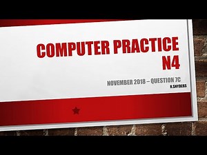 COMPUTER PRACTICE N4 :NOVEMBER 2018 -QUESTION 7C (CHARTS)
