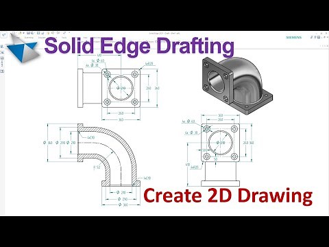 Solid Edge Drafting Tutorials #1 | Create 2D Drawing from 3D model (Pipe Connection Part)