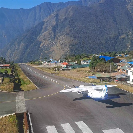 How to land and take off flight in Lukla ? ✈️ Beautiful Lukla airport - The gateway to Everest ♥️ 30 to 40-minute flight from Kathmandu will take us to Lukla, a small town at the foot of Mt. Everest. One of the beautiful airports , Lukla is the gateway to the Everest region. Also known by the name Tenzing Hillary airport, this little airport at Lukla has a short runway. However, as many as 50 flights take off and land here each day during peak seasons. #trekkinginnepal #nepal #Everest #Luklaairp