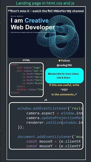 Three.js Portfolio Website Tutorial | 3D Developer Portfolio