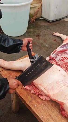 Pig Butchery Process 🐷 Fast & Clean Knife Work. ep179 #Cooking #shorts ‪@FoodisFoodie‬