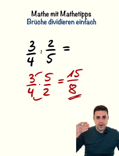 Brüche dividieren einfach erklärt #mathe #brüche #klasse8