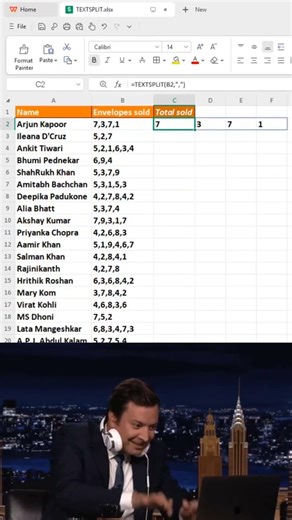 SUM Comma Separate Values in MS Excel