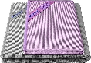 Ablethe Window & Enviro Cleaning Cloth Basic Package - Streak Free Cleaning Rags, Microfiber Cleaning Cloth for Glass, Mirror(Purple 1 Pack, Grey 1 Pack)