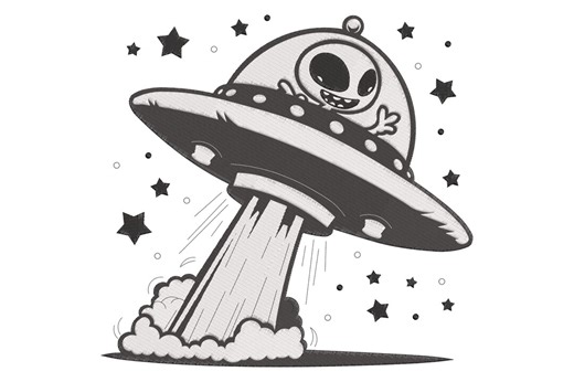 Alien Ship Embroidery Design | Funny Alien Embroidery Files | Alien Machine Embroidery Designs, Instant Download - Etsy