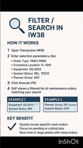 SAP PM IW38 | How to Filter and Search Maintenance Orders | Quick & Easy Guide---