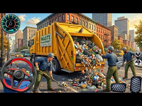 Garbage Trash Truck Realistic Simulator - City Road Garbage Dumper Truck Games! Android Gameplay
